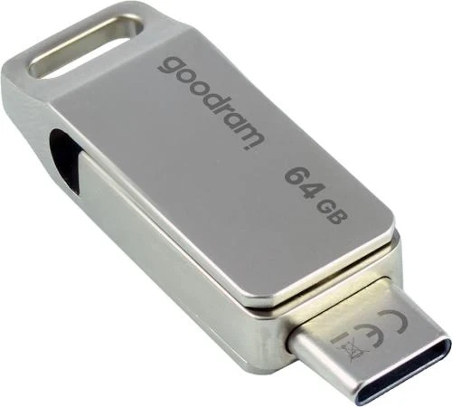 Флеш накопичувач USB 64Gb Goodram ODA3, Silver, Type-C / USB 3.2 Gen 1 (ODA3-0640S0R11) - зображення 2