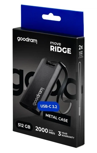 Внешний накопитель SSD, 512Gb, Goodram Move Ridge, Black (SSDR-GMRE-512-K0) - Фото 6 Внешний накопитель SSD, 512Gb, Goodram Move Ridge, Black (SSDR-GMRE-512-K0) - изображение 6