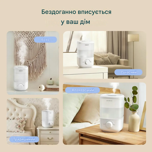 Зволожувач повітря ультразвуковий Levoit LUH-A251-WEU Classic 160 Top-Fill Cool Mist Humidifier - изображение 2