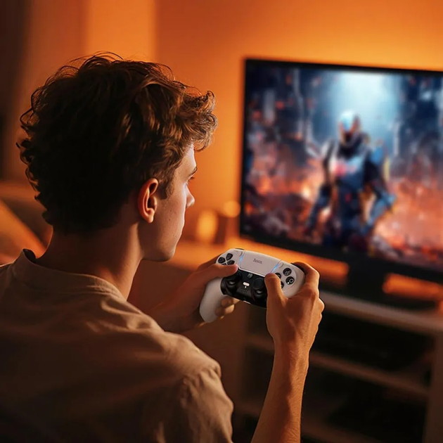 Беспроводной геймпад джойстик для Sony PS5 с вибрацией и поддержкой гарнитуры GA32 Dragon Белый - Фото 3 Беспроводной геймпад джойстик для Sony PS5 с вибрацией и поддержкой гарнитуры GA32 Dragon Белый - изображение 3