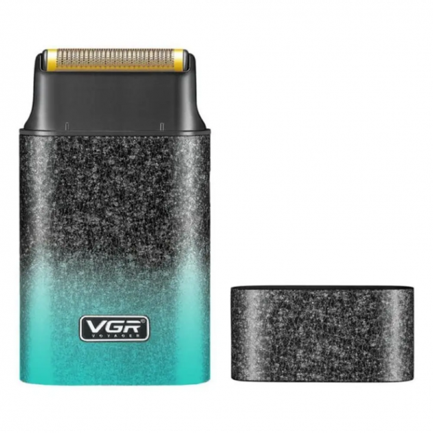Электробритва шейвер VGR V-326, 4500RPM, LED-дисплей, влагозащита Зелёный - изображение 3