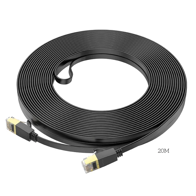 Сетевой кабель Cat 6 HOCO US07 1 Гб/с плоский 20 м черный - изображение 4