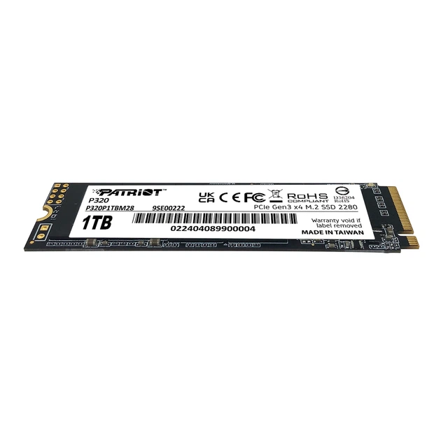 Накопитель SSD M.2 Patriot P320 1TB NVMe 2280 3000 МБ/с черный - Фото 3 Накопитель SSD M.2 Patriot P320 1TB NVMe 2280 3000 МБ/с черный - изображение 3