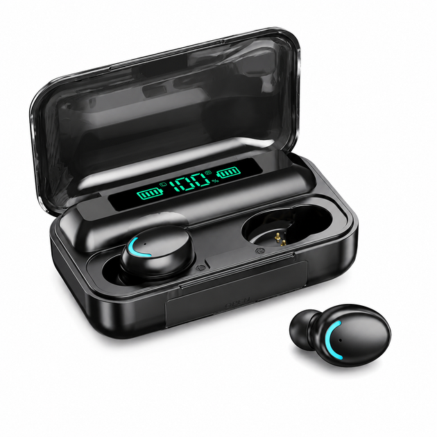 Беспроводные наушники F9 TWS bluetooth 5.1 black OPM с павербанком - Фото 8 Беспроводные наушники F9 TWS bluetooth 5.1 black OPM с павербанком - изображение 8
