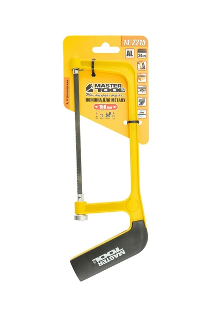 Ножовка по металлу Mastertool 150 мм алюминиевая рукоятка с покрытием TPR flex полотно 12.5 мм 24TPI 14-2215 - изображение 4