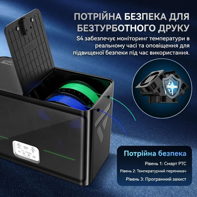Сушилка филамента для 3D-печати SUNLU FilaDryer S4, черная - изображение 3