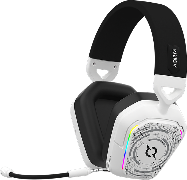 Zestaw słuchawkowy gamingowy AQIRYS ALNAIR Wireless ANC RGB White - obraz 4