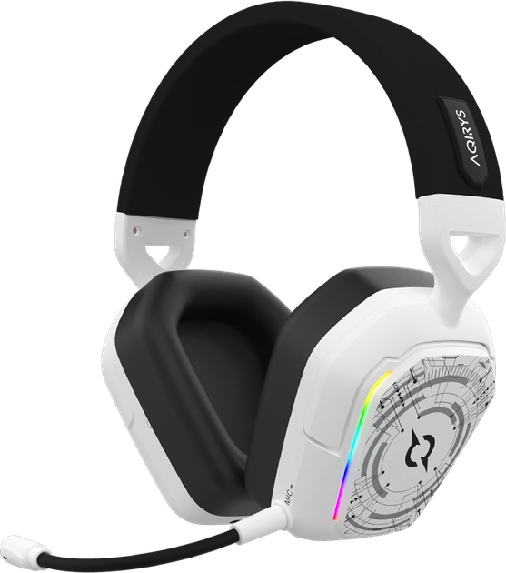 Zestaw słuchawkowy gamingowy AQIRYS ALNAIR Wireless ANC RGB White - obraz 6