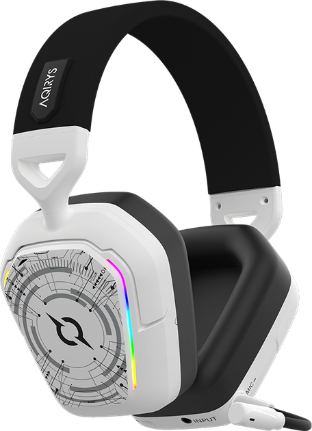 Zestaw słuchawkowy gamingowy AQIRYS ALNAIR Wireless ANC RGB White - obraz 7