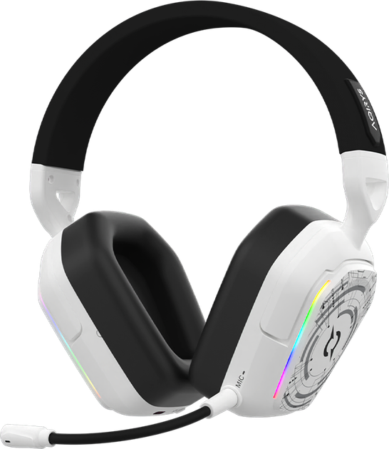 Zestaw słuchawkowy gamingowy AQIRYS ALNAIR Wireless ANC RGB White - obraz 8