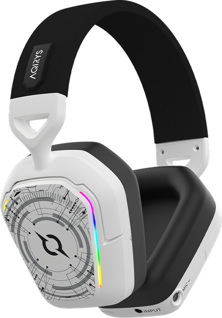 Zestaw słuchawkowy gamingowy AQIRYS ALNAIR Wireless ANC RGB White - obraz 10