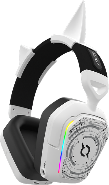 Zestaw słuchawkowy gamingowy AQIRYS ALNAIR Wireless ANC RGB White - obraz 18