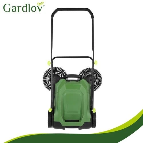 Подметальная машина 680 мм 24 л для сбора мусора 3 щетки GARDLOV черный зеленый - зображення 5