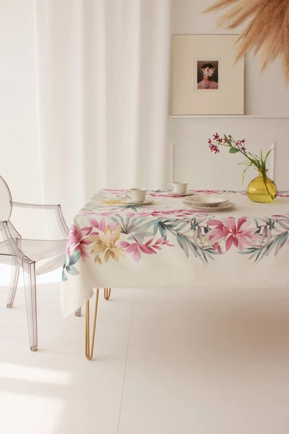 Скатерть водоотталкивающая MANTEL BOTANIA 145x200 см 75% хлопок, цветочный ассортимент - Фото 3 Скатерть водоотталкивающая MANTEL BOTANIA 145x200 см 75% хлопок, цветочный ассортимент - изображение 3