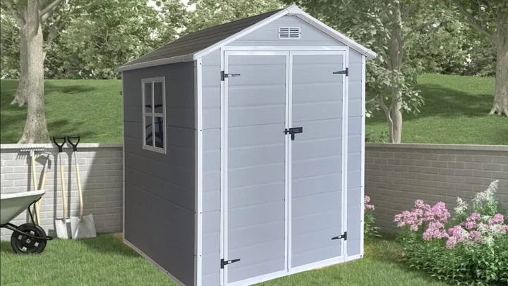 Садовый домик HomeStar 1235х1705х2100 мм пластиковый серый - Фото 4 Садовый домик HomeStar 1235х1705х2100 мм пластиковый серый - изображение 4