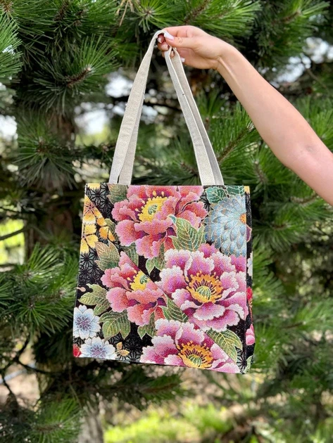 Гобеленовая сумка Limaso JAPAN003-SM35 34x35 см Черная 75% полиэстер, 22% хлопок, 3% акрил - Фото 10 Гобеленовая сумка Limaso JAPAN003-SM35 34x35 см Черная 75% полиэстер, 22% хлопок, 3% акрил - изображение 10