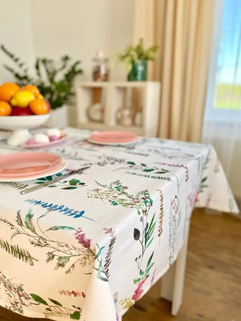 Скатерть водоотталкивающая MANTEL470 134x180 см 75% хлопок, 25% полиэстер Цветочный - изображение 16