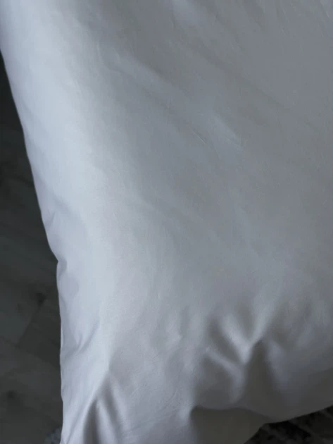 Постільний набір двоспальний SATIN WHITE 200x220 см 100% сатин білий - зображення 7