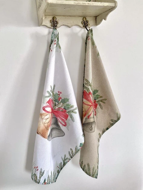 Набор кухонных полотенец Christmas Bells 45x65 см 100% хлопок Ассорти 2 шт. - Фото 2 Набор кухонных полотенец Christmas Bells 45x65 см 100% хлопок Ассорти 2 шт. - изображение 2