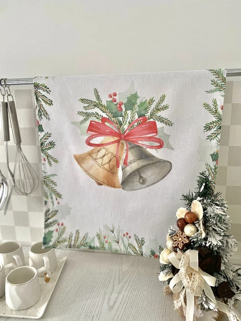 Набор кухонных полотенец Christmas Bells 45x65 см 100% хлопок Ассорти 2 шт. - Фото 7 Набор кухонных полотенец Christmas Bells 45x65 см 100% хлопок Ассорти 2 шт. - изображение 7