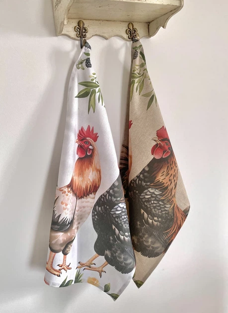 Набір кухонних рушників Happy Chickens 45х65 см 100% бавовна Принт Ассорти 2 шт. - зображення 2