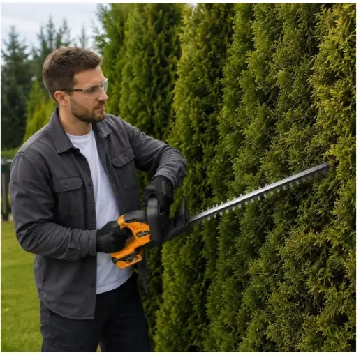 Аккумуляторный кусторез DeWalt DCHT820 36V с двумя аккумуляторами 5Ah, садовые ножницы для подрезки живой изгороди, обрезка веток, декоративных кустов и ухода за садом. - Фото 3 Аккумуляторный кусторез DeWalt DCHT820 36V с двумя аккумуляторами 5Ah, садовые ножницы для подрезки живой изгороди, обрезка веток, декоративных кустов и ухода за садом. - изображение 3