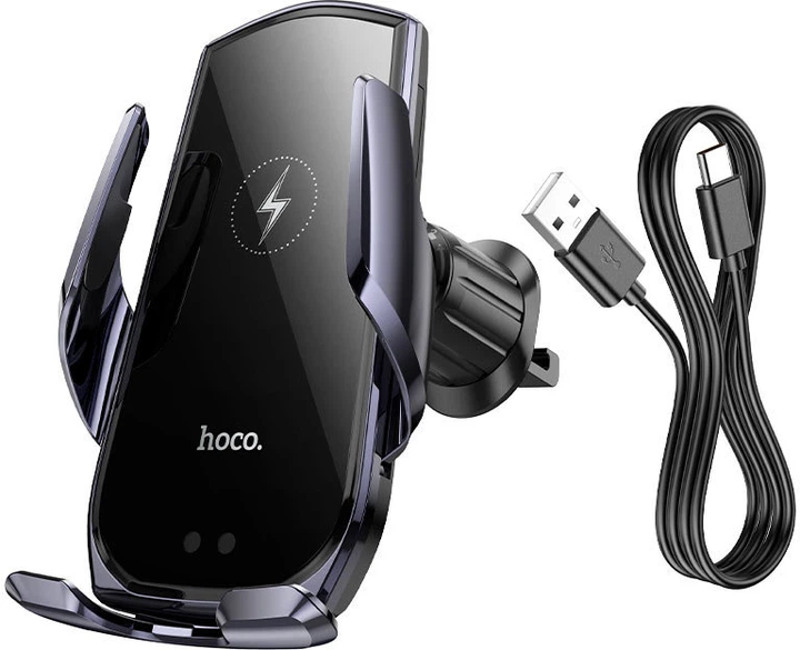 Автотримач для телефону HOCO CA202 Plus Enlightener Wireless Charging Black-Gray (6942007623469) - Фото 6 Автотримач для телефону HOCO CA202 Plus Enlightener Wireless Charging Black-Gray (6942007623469) - зображення 6