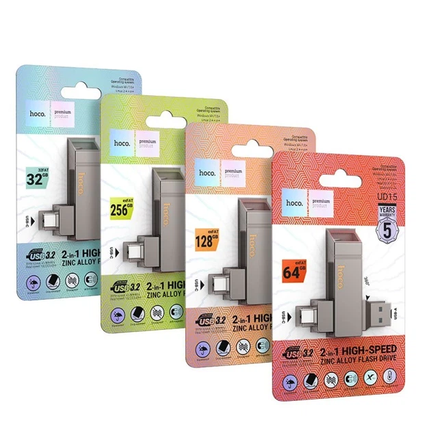 USB-флешка Hoco UD15 128GB USB 3.2 Grey (6942007611589) - зображення 9