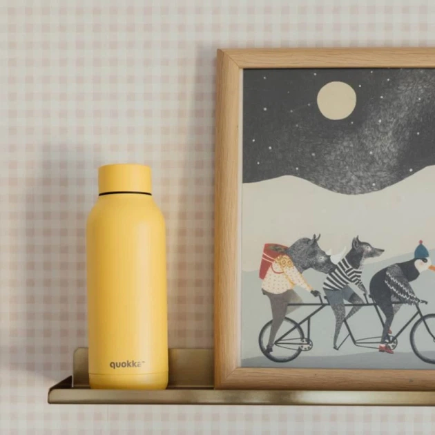Термопляшка Quokka Solid 510 ml нержавіюча сталь Light Yellow (11997) - зображення 4