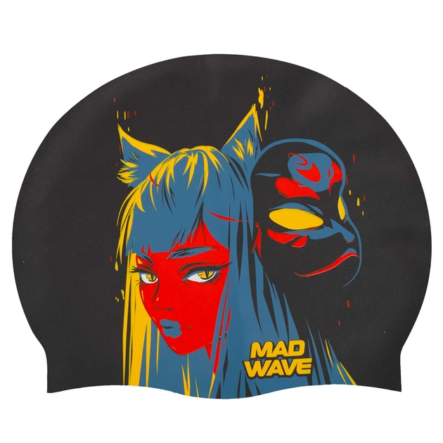 Шапочка для плавания силиконовая для взрослых MD Kitsune M057425 Черный - Фото 2 Шапочка для плавания силиконовая для взрослых MD Kitsune M057425 Черный - изображение 2