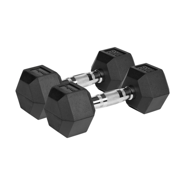 Гантелі Rebel HEX 2x8 кг чавунні з гумовим покриттям - изображение 2
