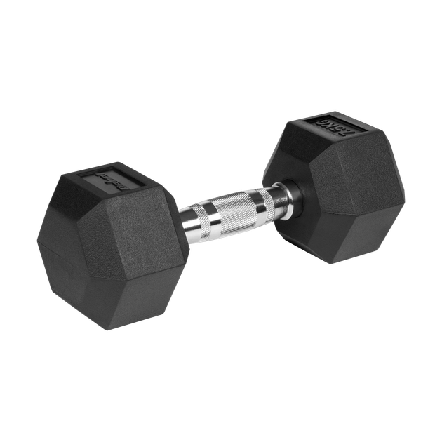 Гумовані чавунні гантелі Rebel HEX 2x7,5 кг - изображение 3