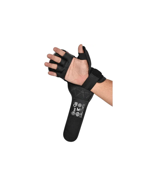 Боксерські рукавиці RDX GRAPPLING GLOVES SHOOTER IMMAF-1 розмір XL, чорно-червоні - зображення 2