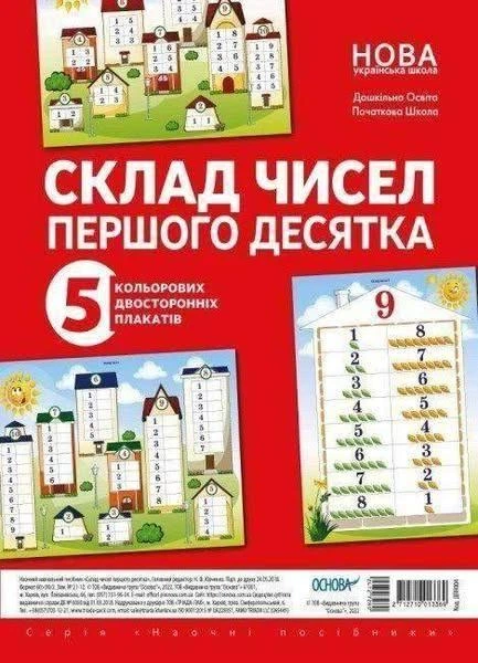 Комплект плакатів Склад чисел першого десятка Основа - Фото 1 Комплект плакатів Склад чисел першого десятка Основа - зображення 1