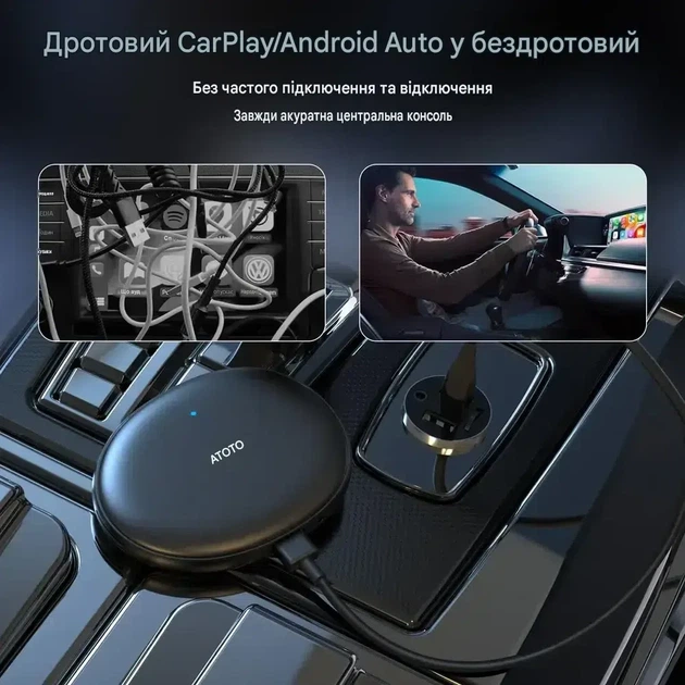 Бездротовий адаптер ATOTO AD5 AI Box для Apple CarPlay Android Auto 4G Wi-Fi Bluetooth Smart TV - изображение 4