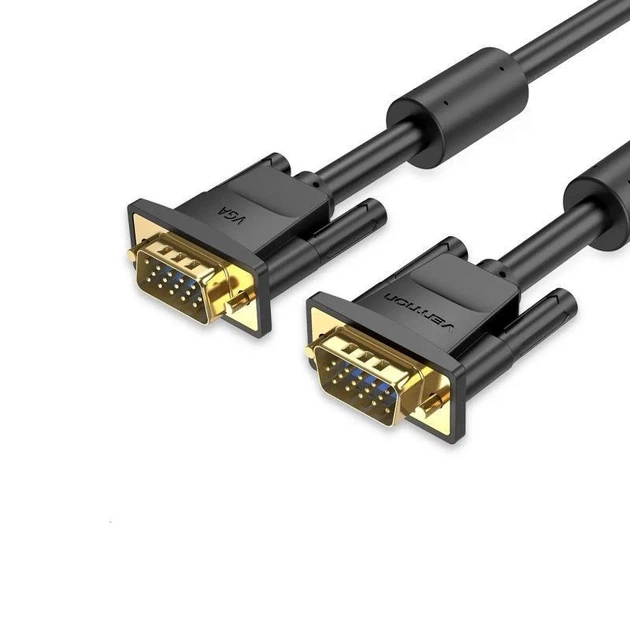 Кабель Vention VGA 3 м Черный с ферритовыми кольцами (DAEBI) - изображение 2