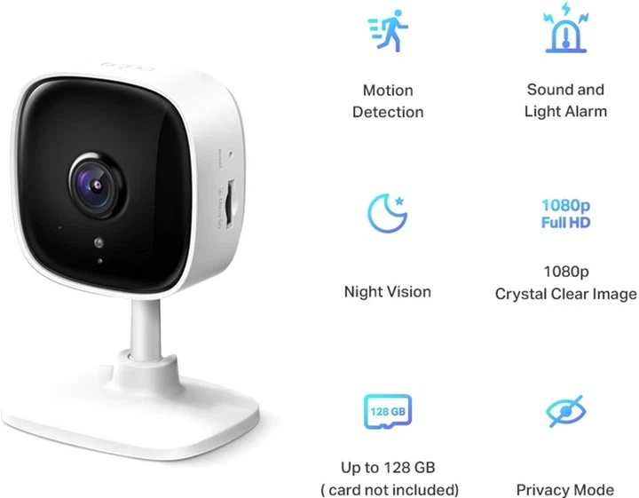 IP-камера TP-Link Tapo TC60 1080p Wi-Fi Ночное видение, детекция движения, двусторонняя аудиосвязь Белая (TC60) - изображение 5