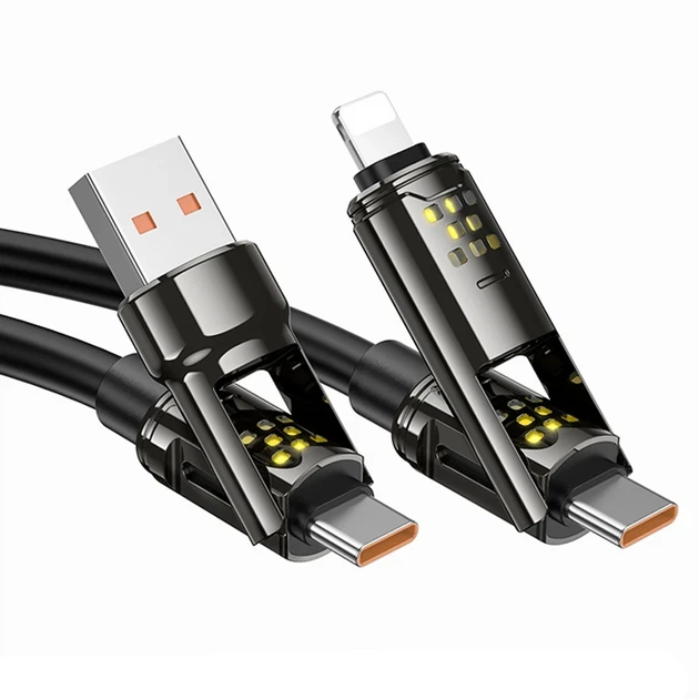Кабель USB для зарядки и передачи данных Hoco Type-C - Type-C 1.2 м 240 Вт Черный (U143) - изображение 5