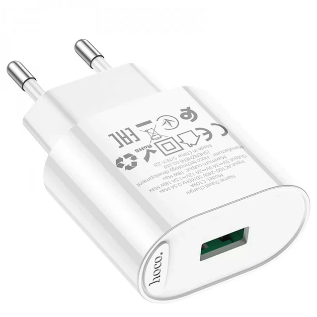 Зарядное устройство Hoco 18 Вт Quick Charge 3.0 с кабелем Micro USB 1 м Белый (C109A) - изображение 7