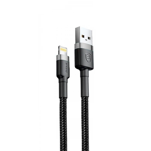Кабель для заряджання Baseus USB - Lightning 2 м 1.5A Сірий+Чорний (CALKLF-CG1) - зображення 8