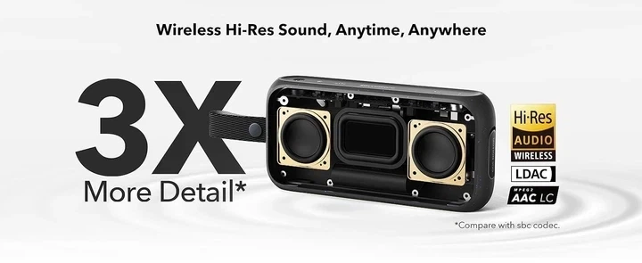 Портативная колонка Anker Soundcore Motion 300, 30W, Black, Hi-Res, LDAC, IPX7 - Фото 7 Портативная колонка Anker Soundcore Motion 300, 30W, Black, Hi-Res, LDAC, IPX7 - изображение 7