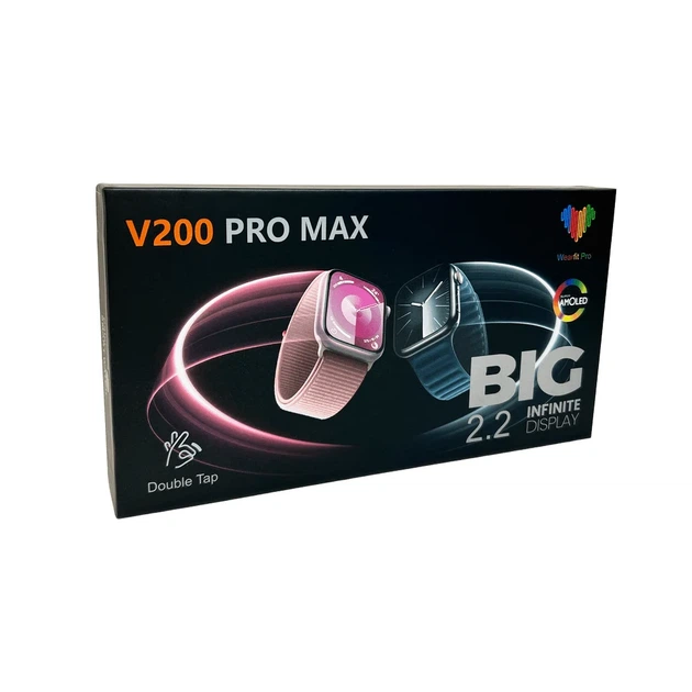 Смарт-годинник V200 Pro Max 44mm 220 мАг Алюміній Чорний - зображення 2