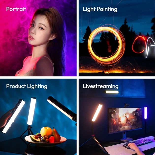 Лампа Ulanzi B15RGB 15W Tube Light LED 250x43x42,2 мм ABS Чёрная - изображение 13