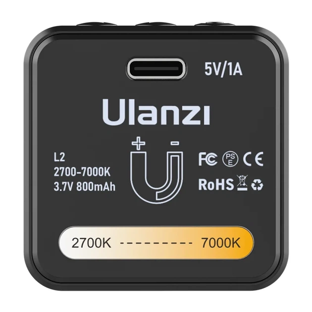 Видеосвет LED Ulanzi L2 Bi-color 5W ABS-пластик черный IP68 70 г - изображение 7