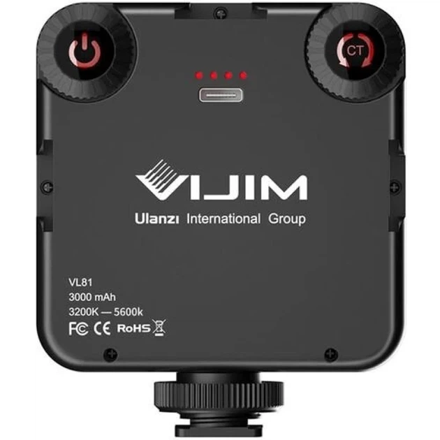 Видеосвет Ulanzi Vijim VL81 LED 81 диод 5600K 3000 мАч черный 120 г - изображение 2