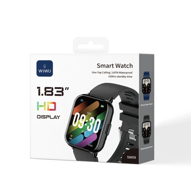 Смарт-часы WIWU SW09 1,83" Bluetooth 5.4 алюминий черный - изображение 2
