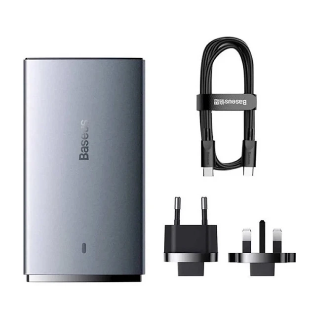 Сетевое зарядное устройство Baseus GaN5 Pro 65W USB Type-A Type-C серое с кабелем 1 м - Фото 1 Сетевое зарядное устройство Baseus GaN5 Pro 65W USB Type-A Type-C серое с кабелем 1 м - изображение 1