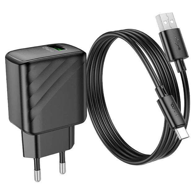 Мережевий зарядний пристрій HOCO CS21A Rich 18 Вт USB-A чорний - Фото 3 Мережевий зарядний пристрій HOCO CS21A Rich 18 Вт USB-A чорний - зображення 3