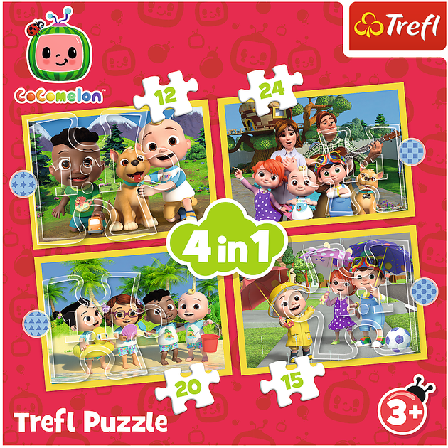 Zestaw Puzzle Trefl Cocomelon poznaj bohaterów 12/15/20/24 elementy 34647 (5900511346473) - obraz 2