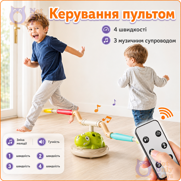Игровой набор тренажер Динозавр 3в1 Not Only Toys для активного отдыха дома и на улице прыжки кольцекид запуск ракеты музыка и регулировка скорости пульт управления - Фото 6 Игровой набор тренажер Динозавр 3в1 Not Only Toys для активного отдыха дома и на улице прыжки кольцекид запуск ракеты музыка и регулировка скорости пульт управления - изображение 6